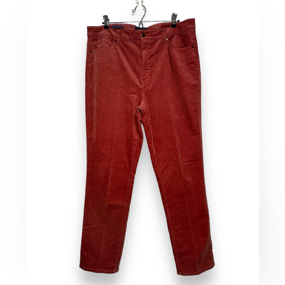 TALBOTS Women Corduroy Chino Pants Rose Pink Plus 16 High Rise Straight Trouser